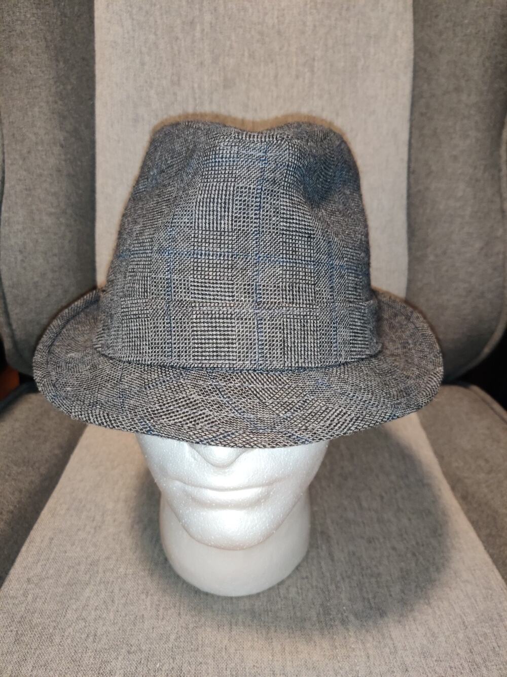 London Fog Tweed Style Fedora Hat Gray Mens
